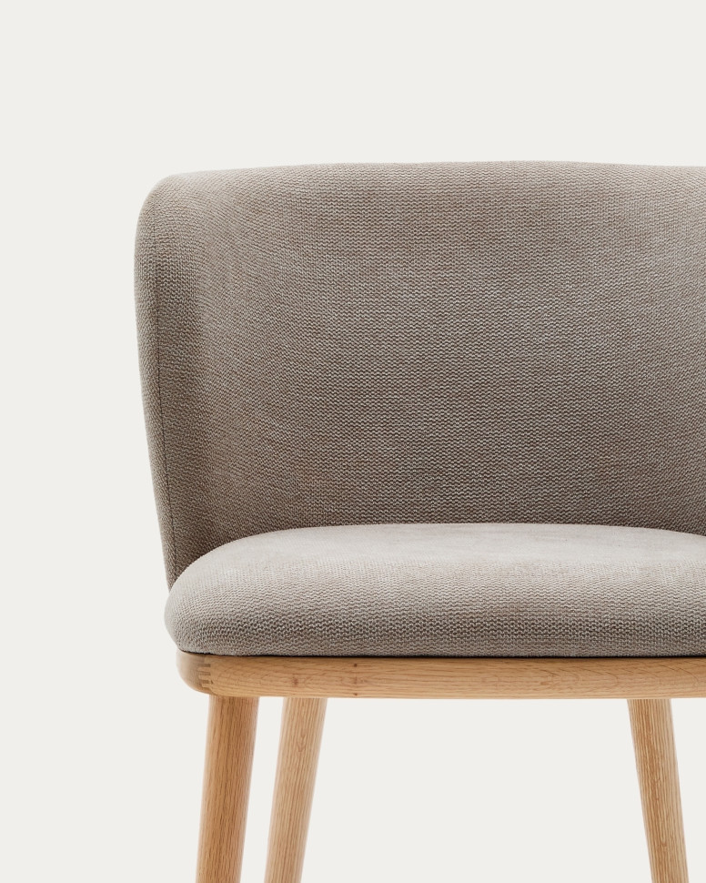 Стул La Forma Ciselia 51,5 x 55 x h74,5 см, из коричневой синёли и натурального массива ясеня