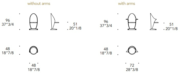 Размеры Стул Reflex Disegno Petalo