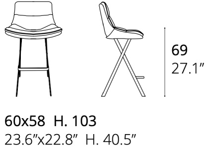 Размеры Барный стул Ozzio design Roy S536
