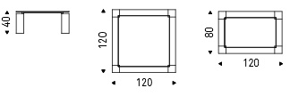 Размеры Журнальный стол Cattelan italia Dielle