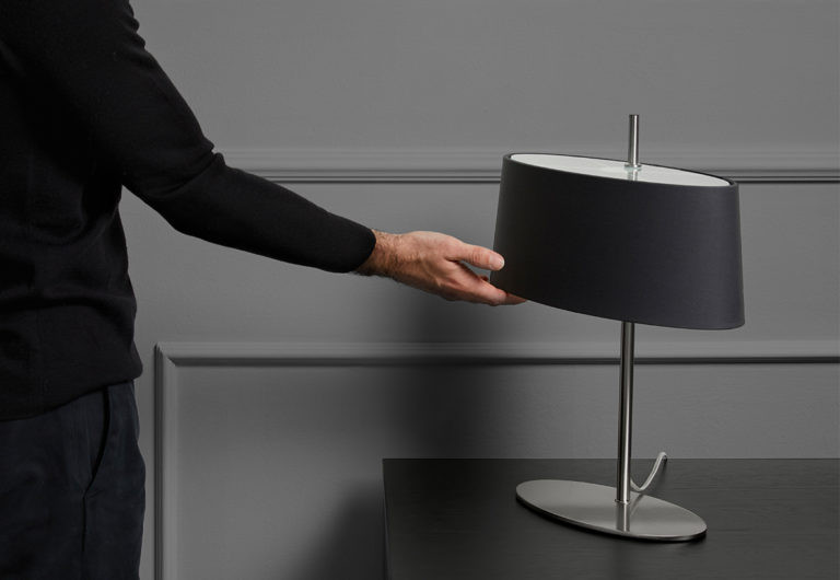 Настольная лампа Aromas Del Campo Ona 35 x 17 x h55 см, никель, чёрный абажур - материал