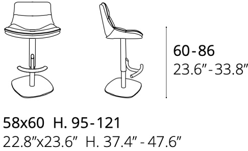 Размеры Барный стул Ozzio design Scott S537