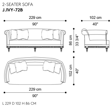 Размеры Диван Jumbo Collection Ivy