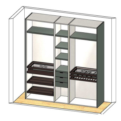 Гардероб Atena Mercantini By Moretti Compact Expo 232,5 x 59,5 x 257h nc109097