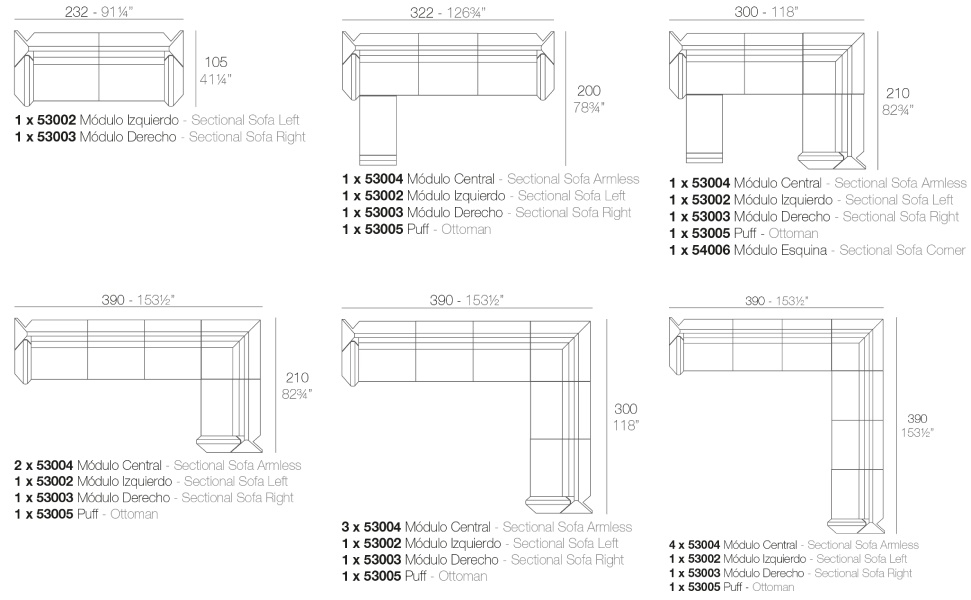 Размеры Диван Vondom Rest