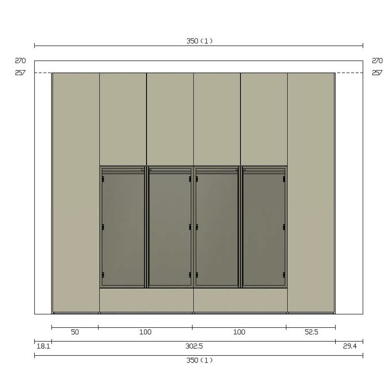 Гардероб Atena Mercantini By Moretti Compact Expo 302,5 x 59,5 x 257h nc109109