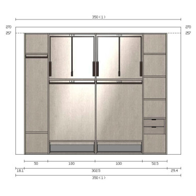 Гардероб Atena Mercantini By Moretti Compact Expo 302,5 x 59,5 x 257h nc109109
