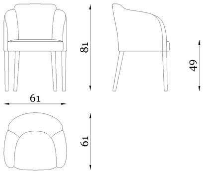 Размеры Стул Rugiano Egg