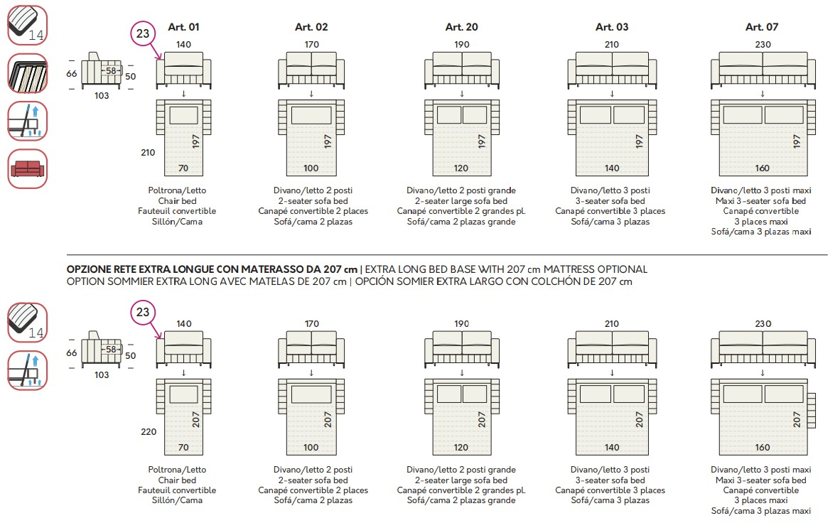 Размеры Диван-кровать Felis Nixon Размеры Диван-кровать Felis Nixon