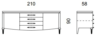 Размеры Буфет Dv home collection Egoist buffet