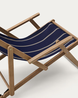 Шезлонг La Forma Vilara 123,5 x 65 x h89 см, складной уличный, в сине-бежевую полоску
