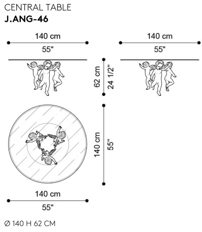 Размеры Журнальный стол Jumbo Collection Anges