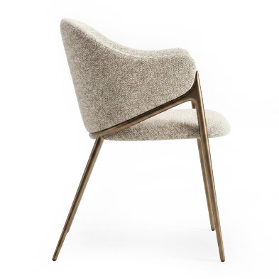 Стул Fratelli Barri Bono 56,5 x 63 x h82 см, ткань Milan col. 120, матовая бронза