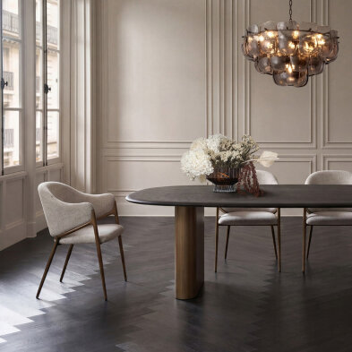 Стул Fratelli Barri Bono 56,5 x 63 x h82 см, ткань Milan col. 120, матовая бронза