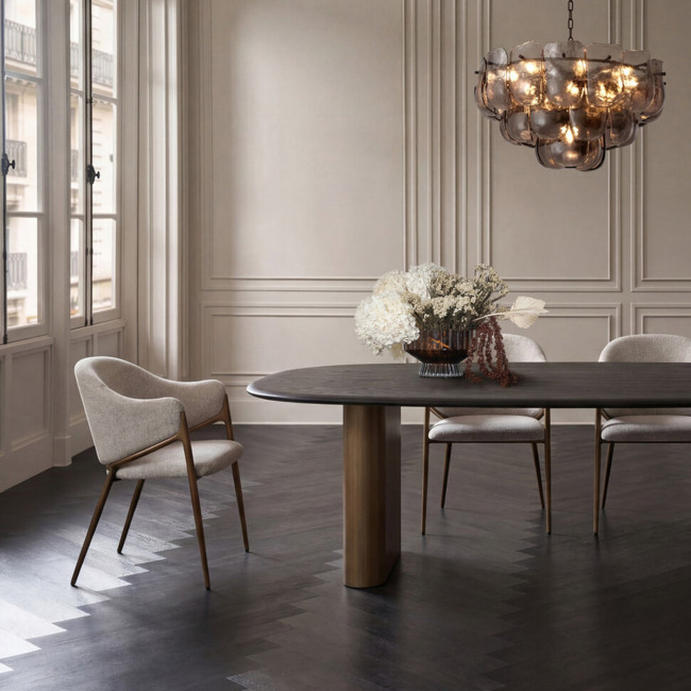 Стул Fratelli Barri Bono 56,5 x 63 x h82 см, ткань Milan col. 120, матовая бронза