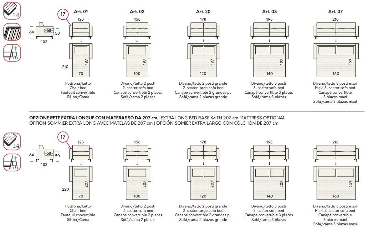 Размеры Диван-кровать Felis Regis Размеры Диван-кровать Felis Regis