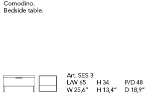 Размеры Тумбочка Alivar Esprit Размеры Тумбочка Alivar Esprit