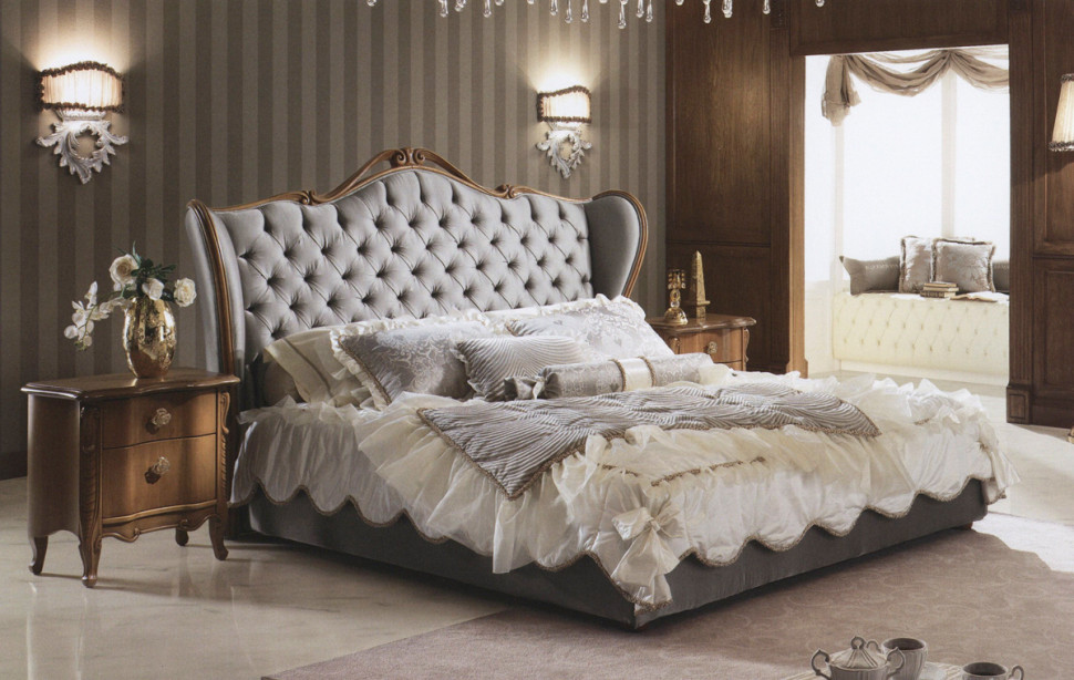 Кровать Silver Piermaria Home collection Silver capitonee