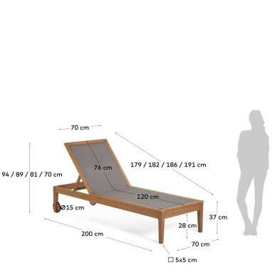 Шезлонг La Forma Caterin 70 x 200 x h37 см, зелёный