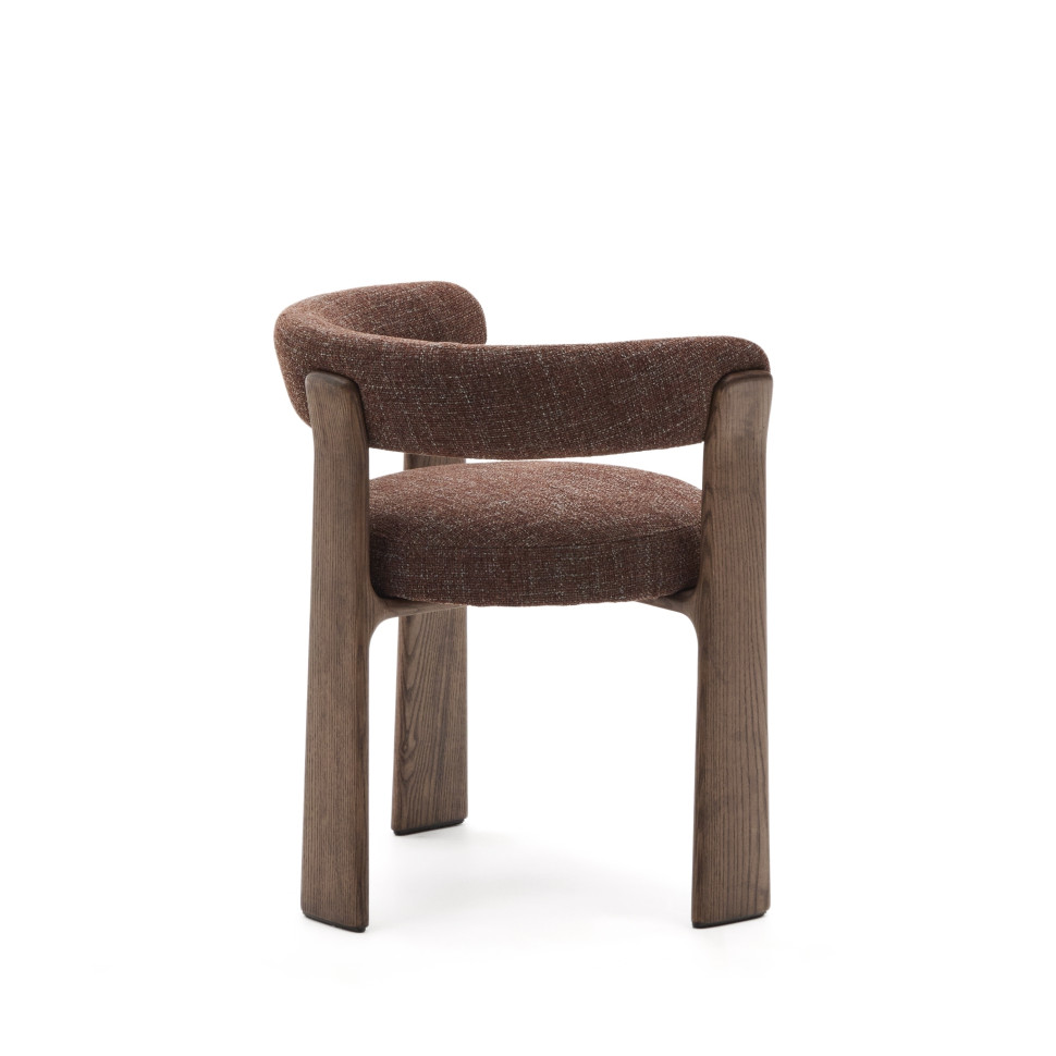 Стул La Forma Granite 49 x 57 x h73 см, коричневый шенилл, ясень орех