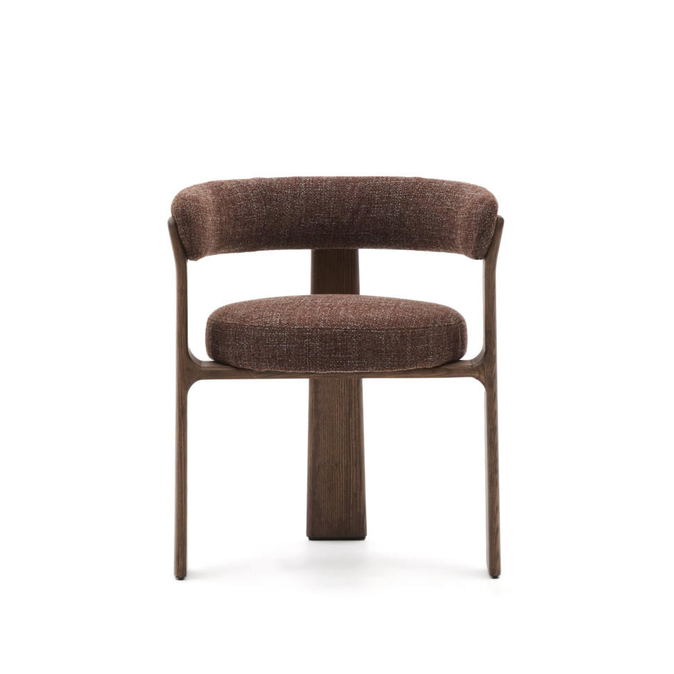 Стул La Forma Granite 49 x 57 x h73 см, коричневый шенилл, ясень орех