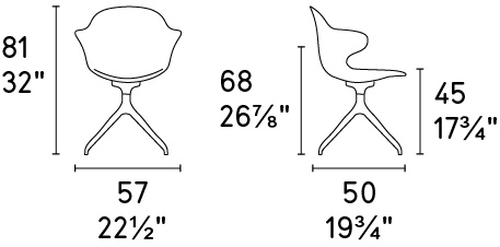Размеры Офисное кресло Calligaris Saint Tropez CS1858-180