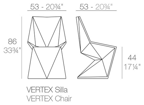 Размеры Стул Vondom Vertex