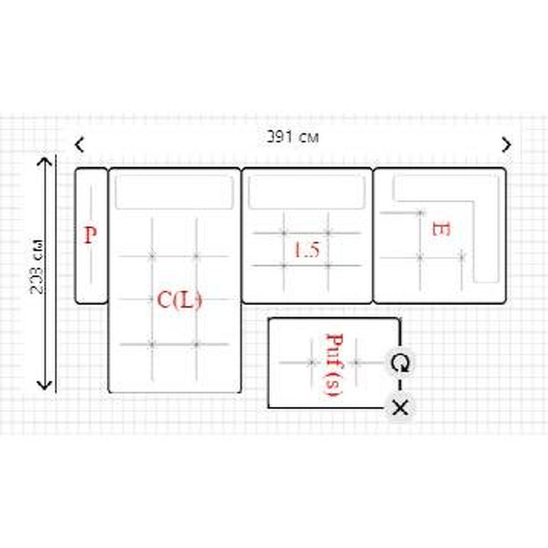 Модульный диван Oliver Mod Interiors Selection 391/80 x 203/120 x 80/43h nc109177