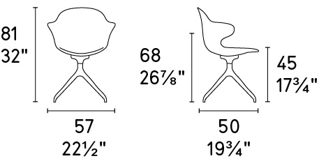Размеры Офисное кресло Calligaris Saint Tropez CS1858-360