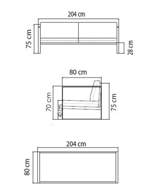 Диван Horizon Skyline Design Horizon 204 x 80 x 75h nc93019