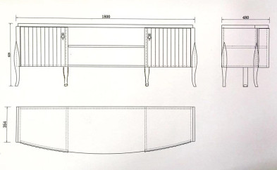 ТВ тумба Fratelli Barri Rimini 180 x 48 x 62,9h nc68647