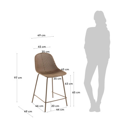 Полубарный стул La Forma Quinby 49 x 49 x h97 см, бежевый