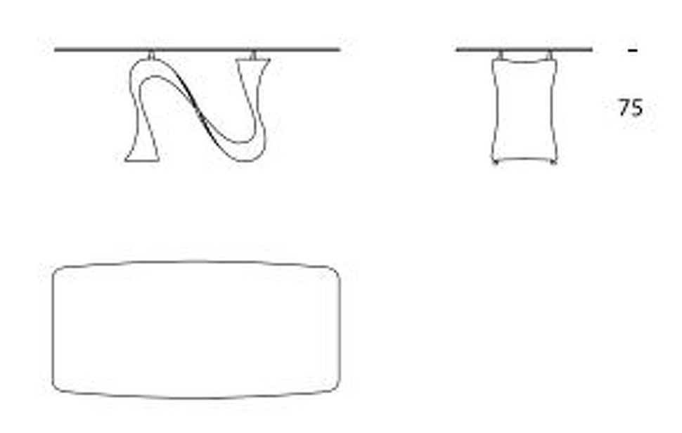 Обеденный стол Wave Tonin Casa Modern 200 x 100 x 75h nc53726