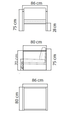 Кресло Horizon Skyline Design Horizon 86 x 80 x 75h nc93021