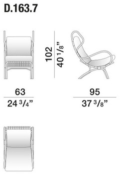 Размеры Кресло Molteni Continuum D.163.7