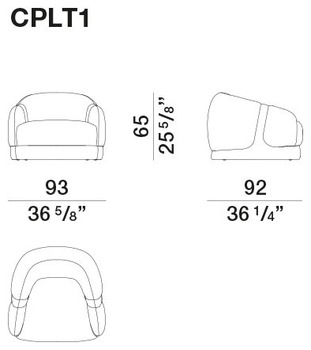 Размеры Кресло Molteni Corsetto