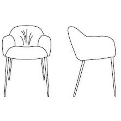 Стул с подлокотниками Olympia Tonin Casa Modern News 57 x 61 x 84h nc105100