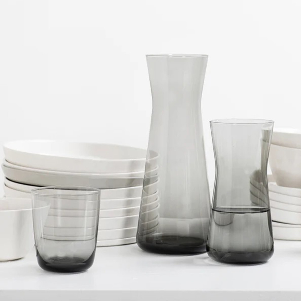 Комплект из 4-х стаканов для воды Serax CENA, 330 мл, дымчато-серый, стекло