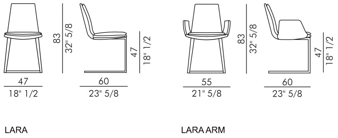 Размеры Стул Eforma Lara cantilever