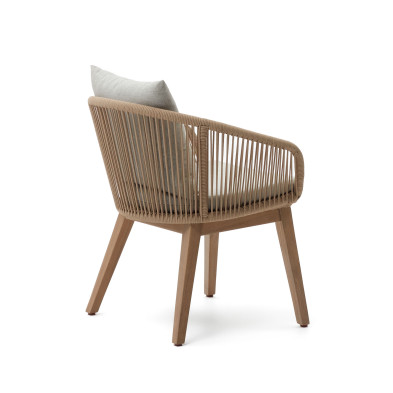 Стул La Forma Portalo 63 x 60 x h76 см, бежевый шнур, ножки из массива акации