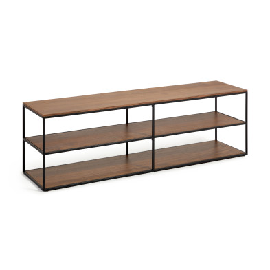 Тумба под ТВ La Forma Yoana 160 x 40 x h50 см, из орехового шпона и чёрного металла