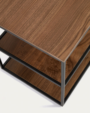 Тумба под ТВ La Forma Yoana 160 x 40 x h50 см, из орехового шпона и чёрного металла