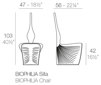 Размеры Стул Vondom Biophilia