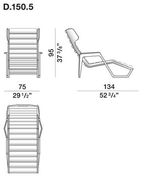 Размеры Кресло Molteni D.150.5