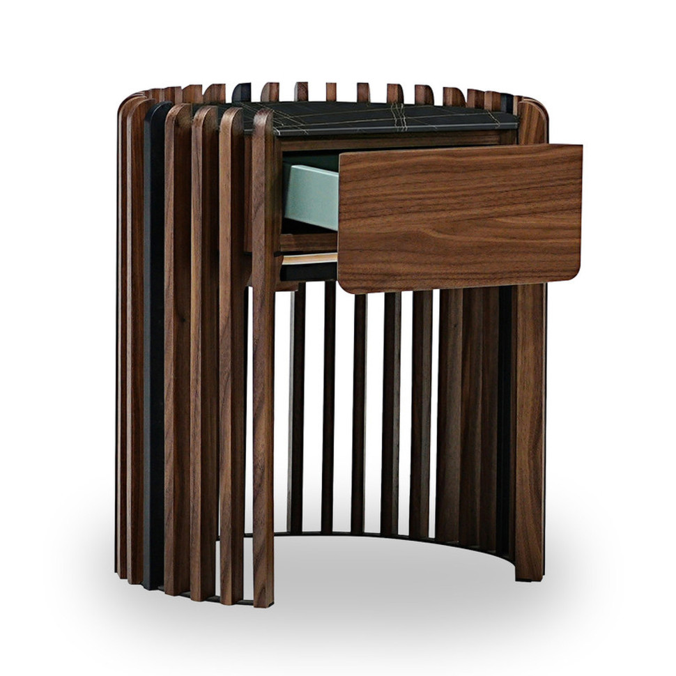 Прикроватная тумба Mod Interiors Tishina By Сергей Трегубов 50 x 42,5 x h55 см, шпон американского ореха - фото товара