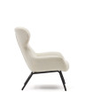 Кресло La Forma Belina 78 x 86 x h97 см, в белом букле и стали с чёрной отделкой