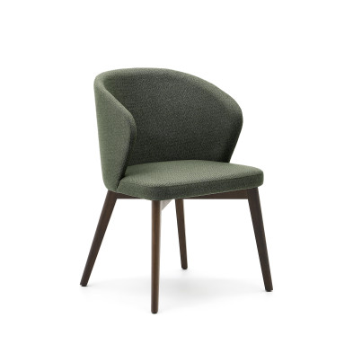Стул La Forma Darice 56 x 56 x h81 см, из зелёной синели с ножками в тёмной отделке