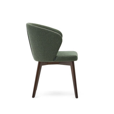 Стул La Forma Darice 56 x 56 x h81 см, из зелёной синели с ножками в тёмной отделке