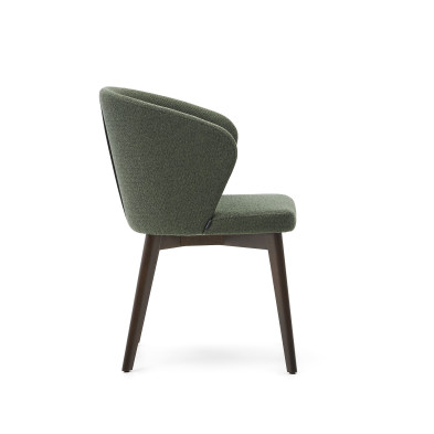 Стул La Forma Darice 56 x 56 x h81 см, из зелёной синели с ножками в тёмной отделке