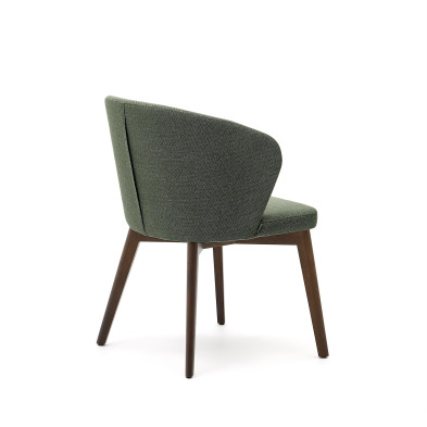 Стул La Forma Darice 56 x 56 x h81 см, из зелёной синели с ножками в тёмной отделке